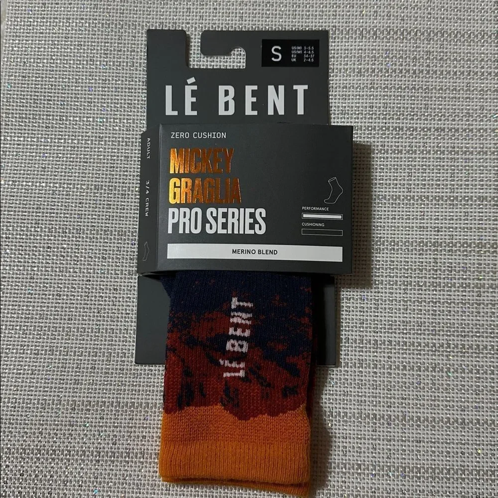 Le Bent Mickey Graglia Pro Series Zero Cushion Merino Wool 3/4 Crew Socks